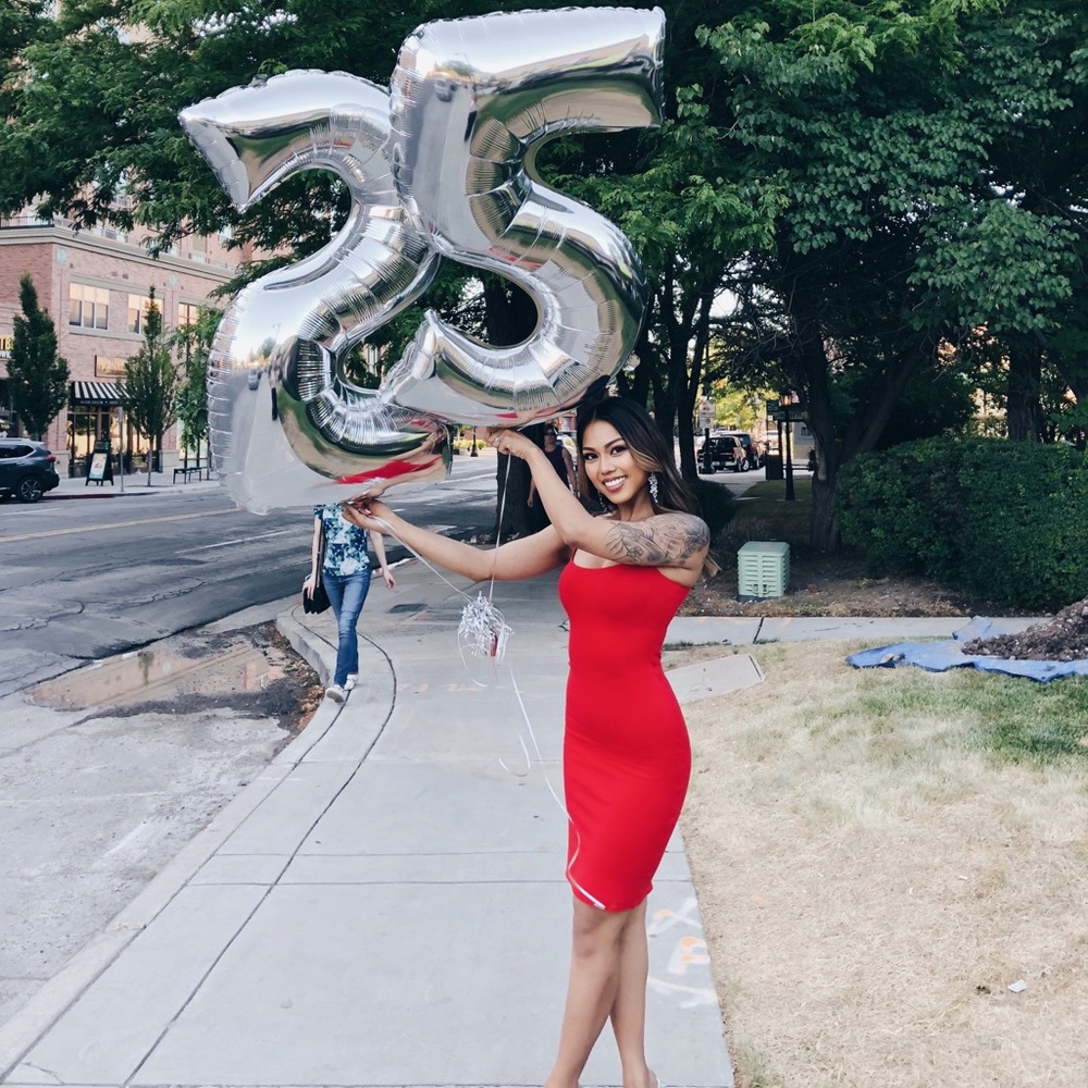 Red jersey dress